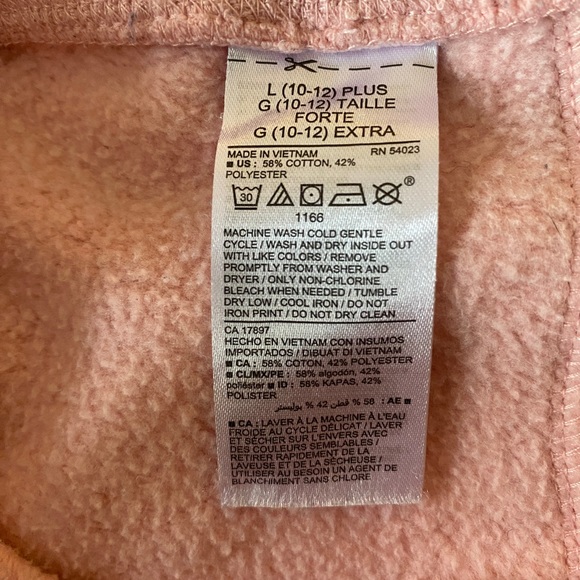 Old Navy Girls L PLUS Fleece Joggers Sweatpants PINK Logo - Picture 4 of 5